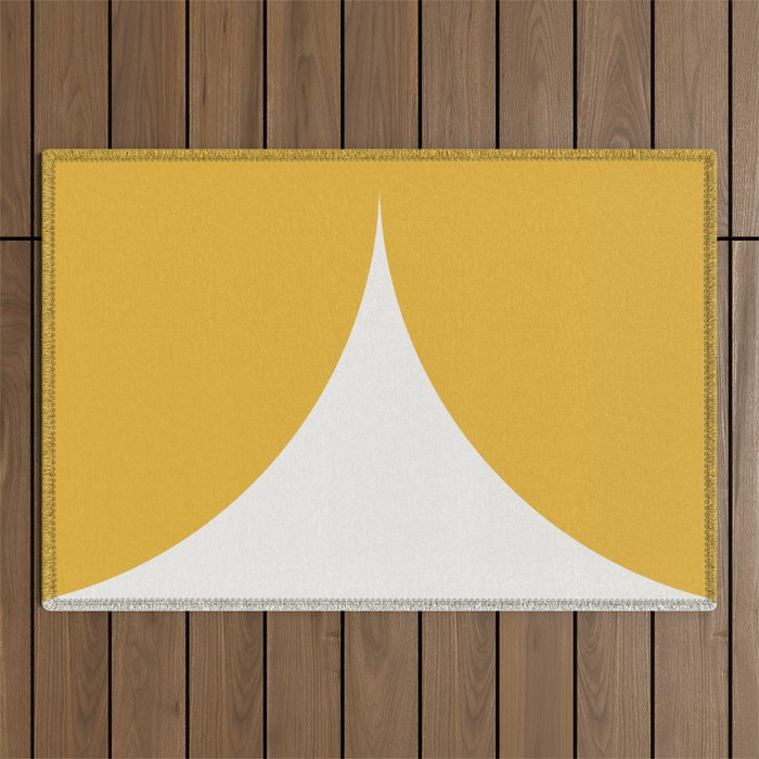 Bold Geometric Shapes - Golden Yellow Outdoor Rug Gallery Image 1