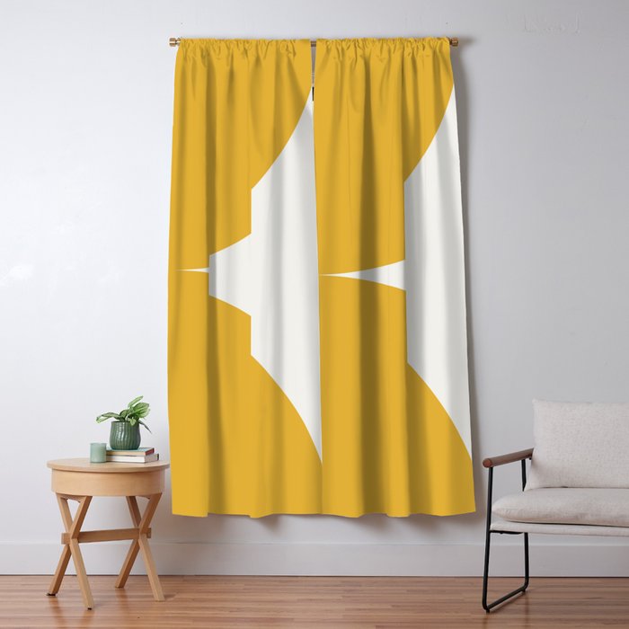 Bold Geometric Shapes - Golden Yellow Window Curtain Gallery Image 5