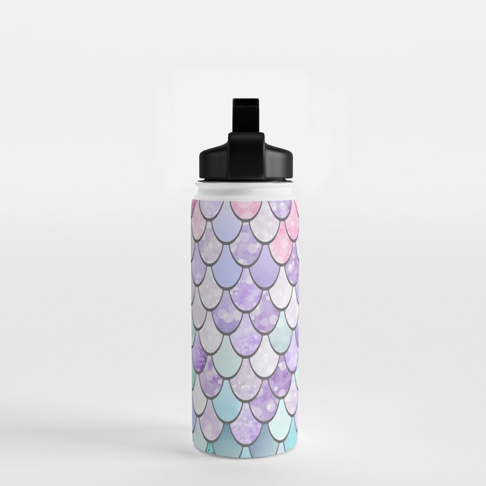 Mermaid Pastel Pink Purple Aqua Teal Water Bottle Gallery Image 2