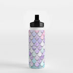 Mermaid Pastel Pink Purple Aqua Teal Water Bottle Gallery Image 2