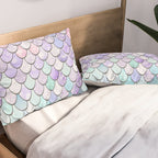 Mermaid Pastel Pink Purple Aqua Teal Pillow Sham Gallery Image 2