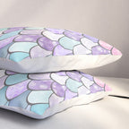 Mermaid Pastel Pink Purple Aqua Teal Pillow Sham Gallery Image 3
