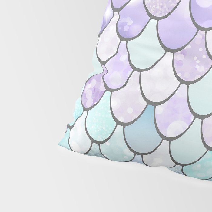 Mermaid Pastel Pink Purple Aqua Teal Pillow Sham Gallery Image 4