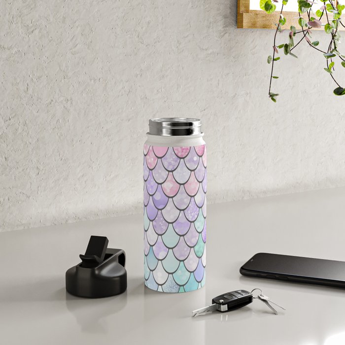 Mermaid Pastel Pink Purple Aqua Teal Water Bottle Gallery Image 5
