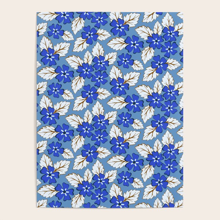 Tossed sakura flowers in blue Poster Gallery Image 4