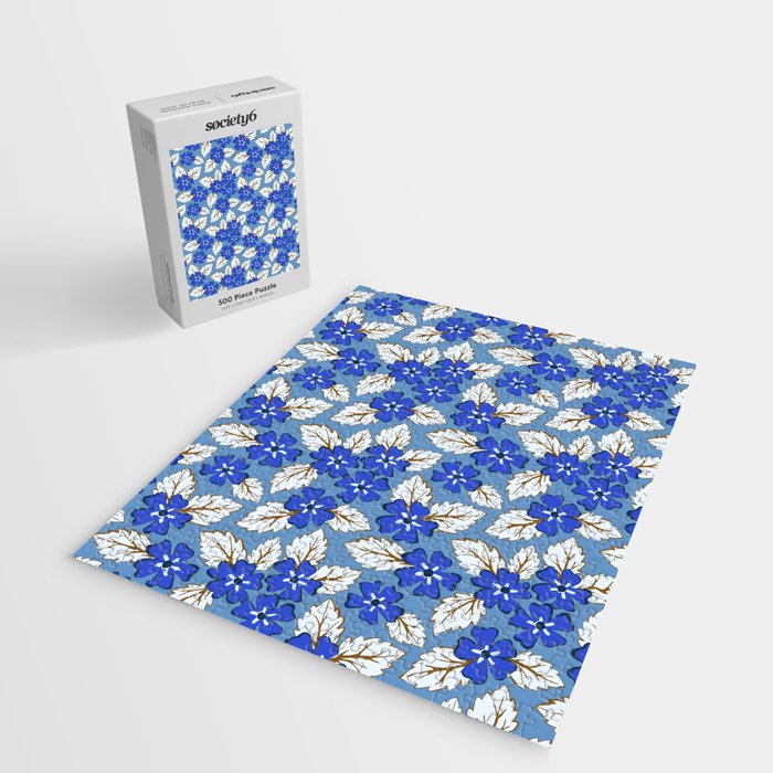 Tossed sakura flowers in blue Jigsaw Puzzle Gallery Image 2