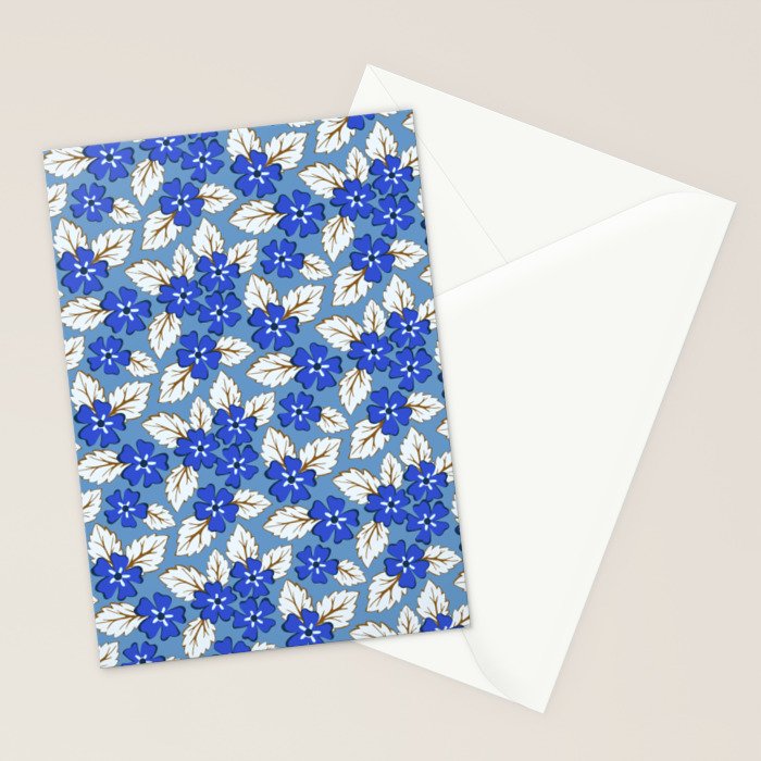 Tossed sakura flowers in blue Stationery Card Gallery Image 2