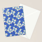 Tossed sakura flowers in blue Stationery Card Gallery Image 2