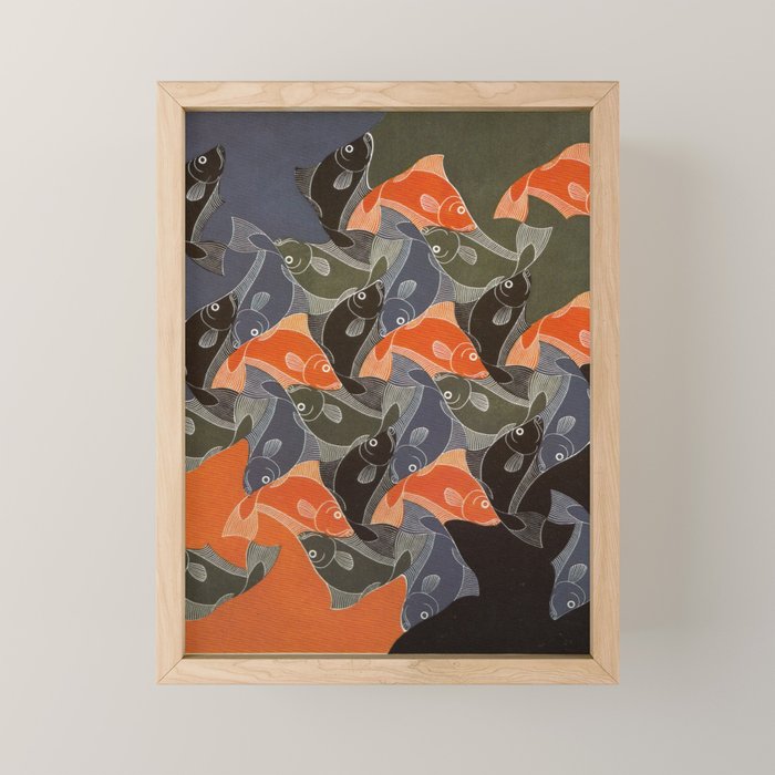 Fish ("Regular Divisions of the Plane Drawing #20") by M.C. Escher Mini Art Print Gallery Image 1