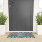 Bohemian elegant blue pink white bird floral Welcome Mat Gallery Image 3