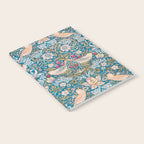 Bohemian elegant blue pink white bird floral Notebook Gallery Image 2