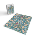 Bohemian elegant blue pink white bird floral Jigsaw Puzzle Gallery Image 2