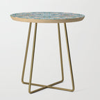 Bohemian elegant blue pink white bird floral Side Table Gallery Image 1