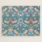 Bohemian elegant blue pink white bird floral Jigsaw Puzzle Gallery Image 1