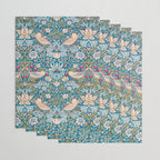 Bohemian elegant blue pink white bird floral Wrapping Paper Gallery Image 3