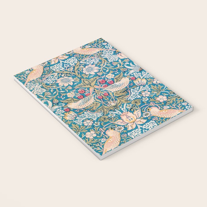 Bohemian elegant blue pink white bird floral Notebook Gallery Image 3