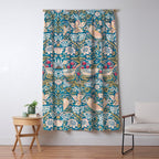 Bohemian elegant blue pink white bird floral Window Curtain Gallery Image 5