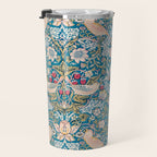 Bohemian elegant blue pink white bird floral Travel Mug Gallery Image 3