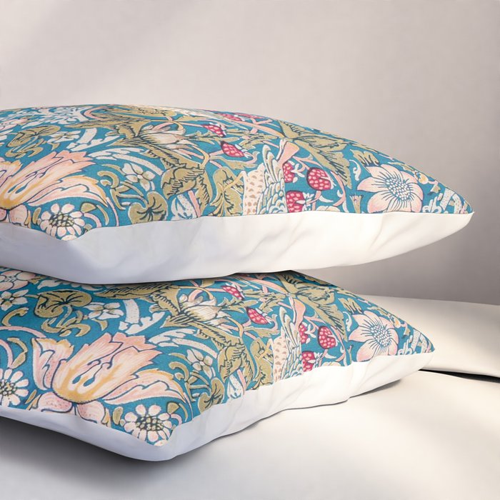 Bohemian elegant blue pink white bird floral Pillow Sham Gallery Image 3
