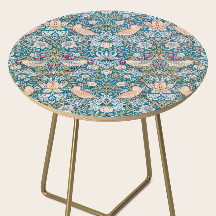 Bohemian elegant blue pink white bird floral Side Table Gallery Image 2