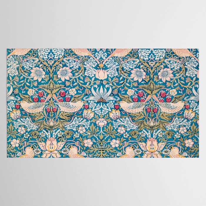 Bohemian elegant blue pink white bird floral Tablecloth Gallery Image 2