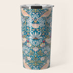 Bohemian elegant blue pink white bird floral Travel Mug Gallery Image 1