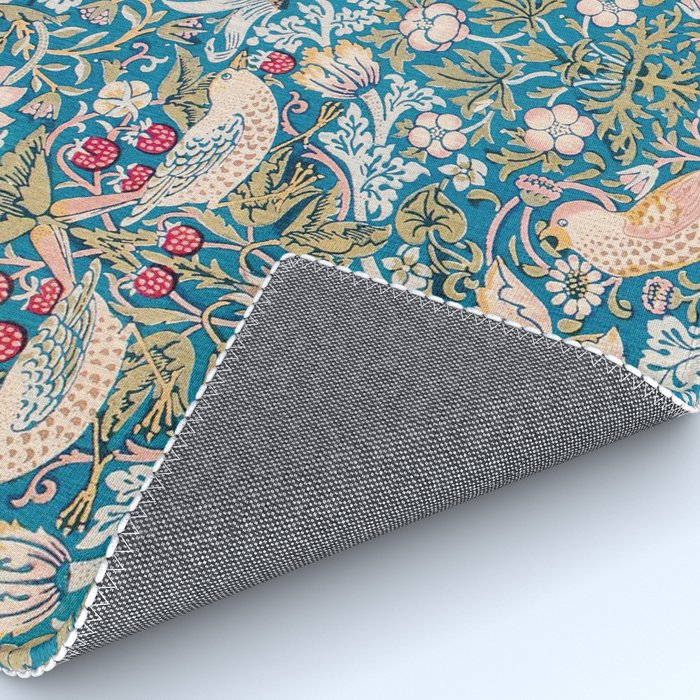 Bohemian elegant blue pink white bird floral Rug Gallery Image 4