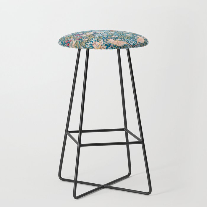Bohemian elegant blue pink white bird floral Stool Gallery Image 1
