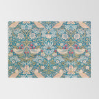 Bohemian elegant blue pink white bird floral Rug Gallery Image 2