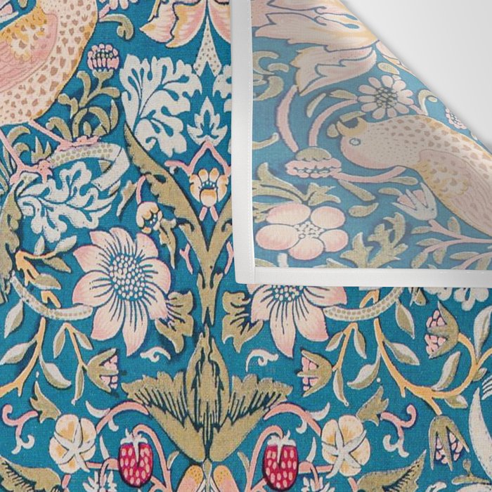 Bohemian elegant blue pink white bird floral Wall Tapestry Gallery Image 3