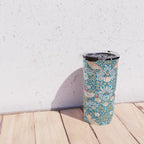 Bohemian elegant blue pink white bird floral Travel Mug Gallery Image 4