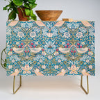 Bohemian elegant blue pink white bird floral Credenza Gallery Image 1