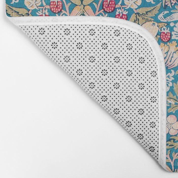 Bohemian elegant blue pink white bird floral Bath Mat Gallery Image 2