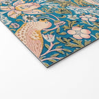 Bohemian elegant blue pink white bird floral Welcome Mat Gallery Image 2