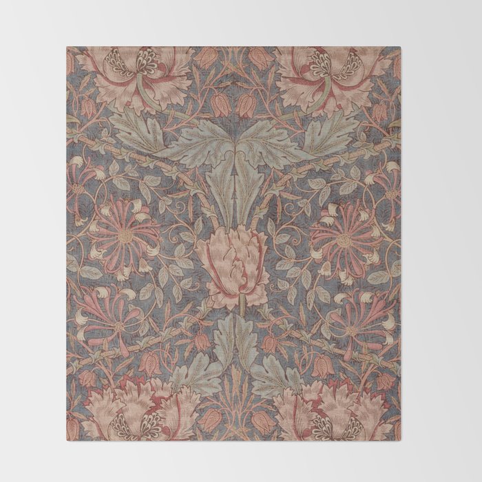 Honeysuckle (1876) by William Morris  Throw Blanket Gallery Image 2
