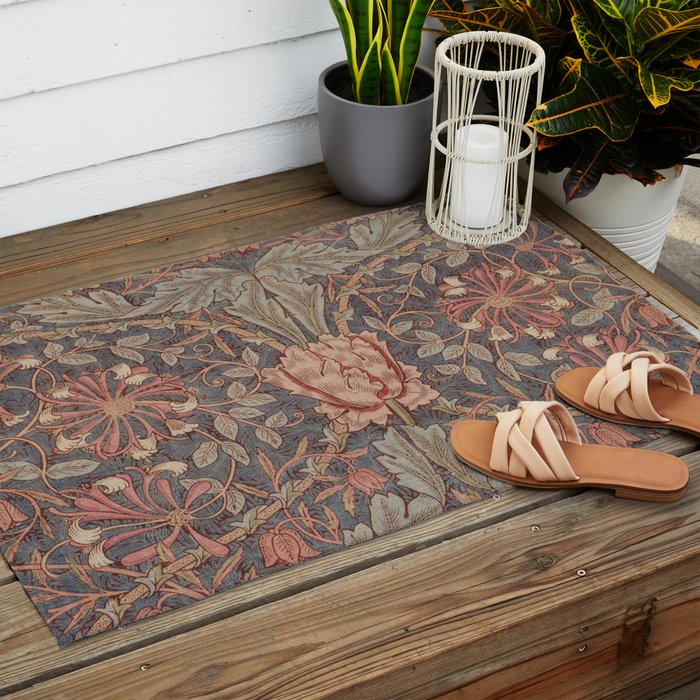 Honeysuckle (1876) by William Morris  Outdoor Rug Gallery Image 2