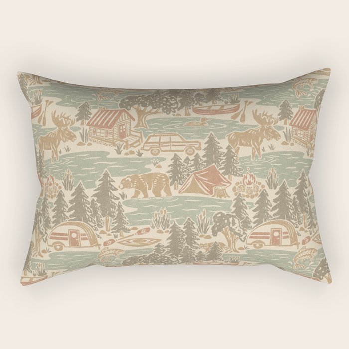 North Country Summer - soft neutrals Rectangular Pillow Gallery Image 2