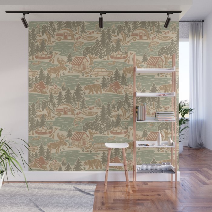 North Country Summer - soft neutrals Wall Mural Gallery Image 1