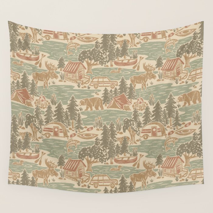 North Country Summer - soft neutrals Wall Tapestry Gallery Image 1