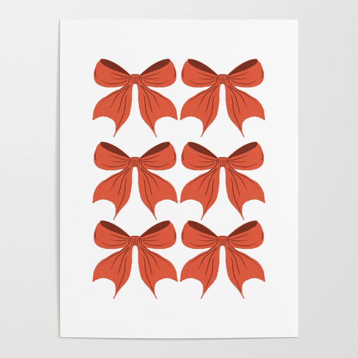 Elegant Red Bow Pattern: A Classic and Stylish Design Poster Gallery Image 1