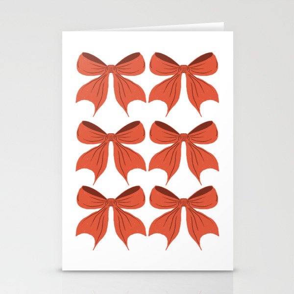 Elegant Red Bow Pattern: A Classic and Stylish Design Stationery Card Gallery Image 2
