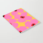 Abstract Pink Flowers With Yellow Background Notebook Gallery Image 2