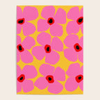 Abstract Pink Flowers With Yellow Background Poster Gallery Image 4