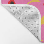 Abstract Pink Flowers With Yellow Background Bath Mat Gallery Image 2