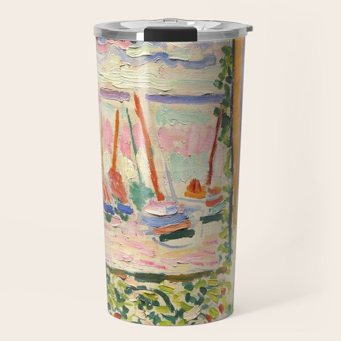 Henri Matisse's Open Window, Collioure 1905 French Riviera portrait nautical painting masterpiece Travel Mug Gallery Image 1
