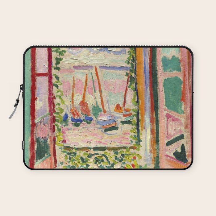 Henri Matisse's Open Window, Collioure 1905 French Riviera portrait nautical painting masterpiece Laptop Sleeve Gallery Image 1