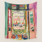 Henri Matisse's Open Window, Collioure 1905 French Riviera portrait nautical painting masterpiece Wall Tapestry Gallery Image 4