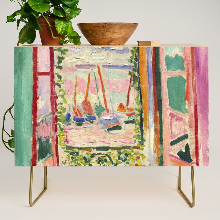 Henri Matisse's Open Window, Collioure 1905 French Riviera portrait nautical painting masterpiece Credenza Gallery Image 1