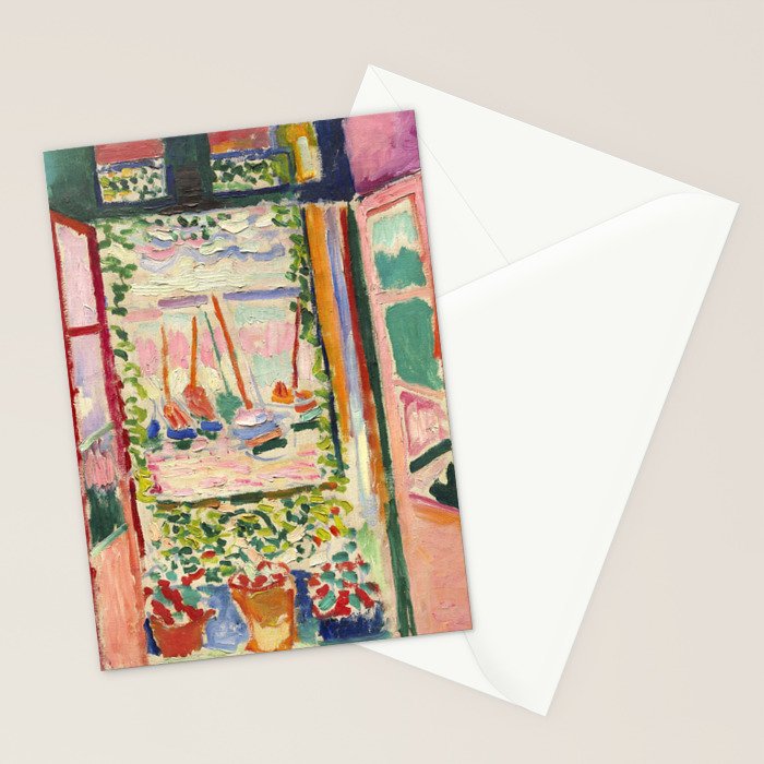 Henri Matisse's Open Window, Collioure 1905 French Riviera portrait nautical painting masterpiece Stationery Card Gallery Image 2