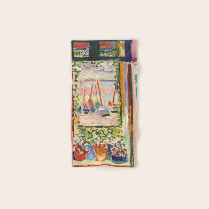 Henri Matisse's Open Window, Collioure 1905 French Riviera portrait nautical painting masterpiece Bath Towel Gallery Image 1